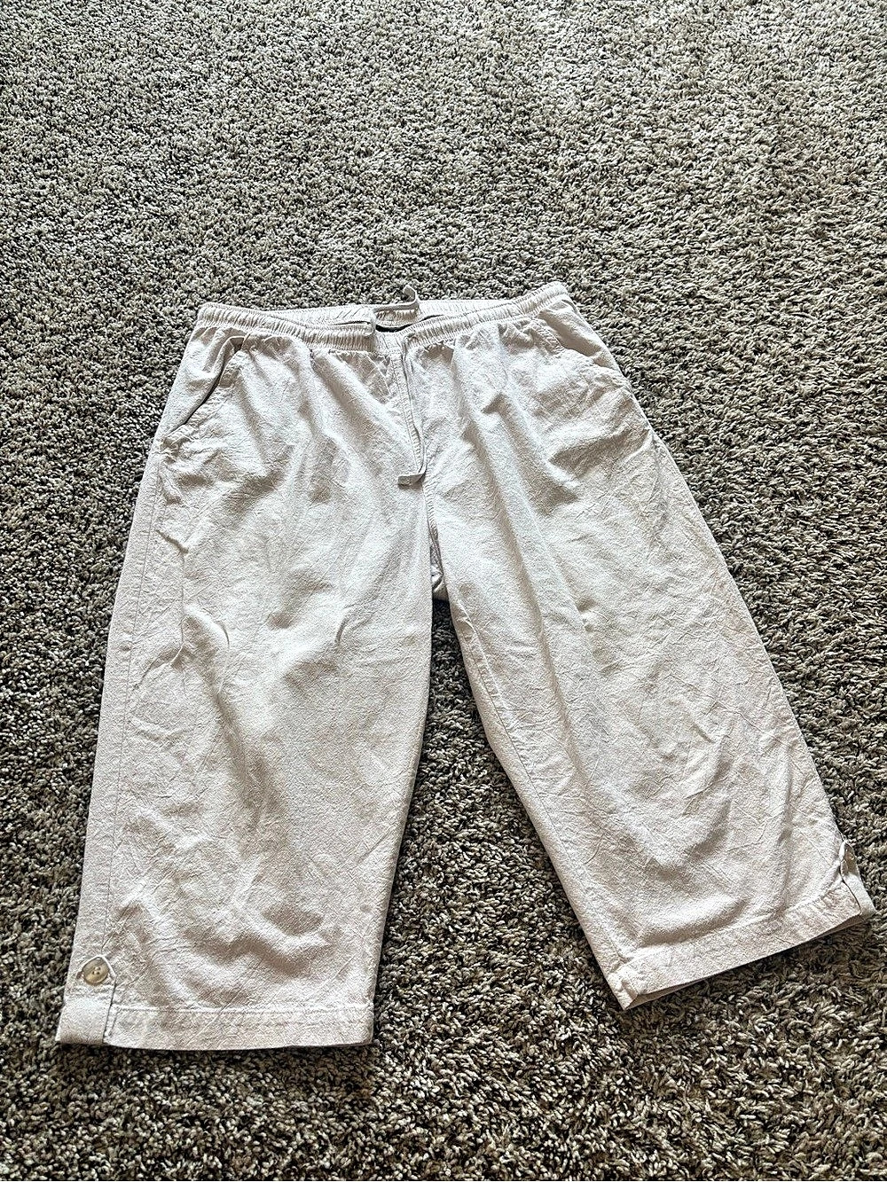 Jane Ashley Women's Cotton Capri Pants in Pink Size XL